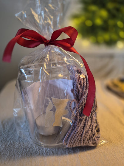 DIYpakket- knoop een waxinelichthouder