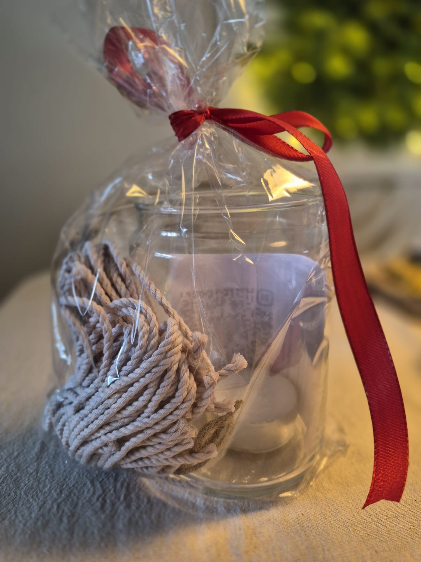 DIYpakket- knoop een waxinelichthouder