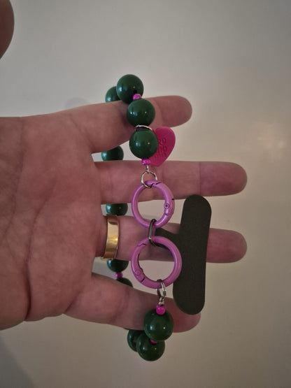 Telefoonkoord met grote kralen