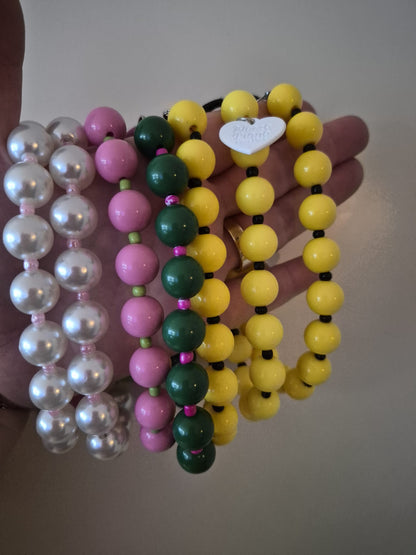 Telefoonkoord met grote kralen