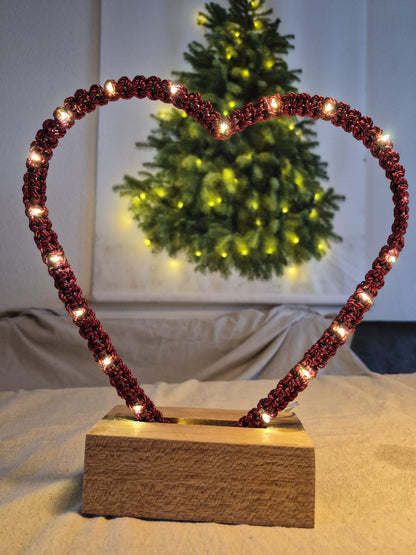 Handgemaakte Verlichte Macramé Harten- Sfeervolle Decoratie