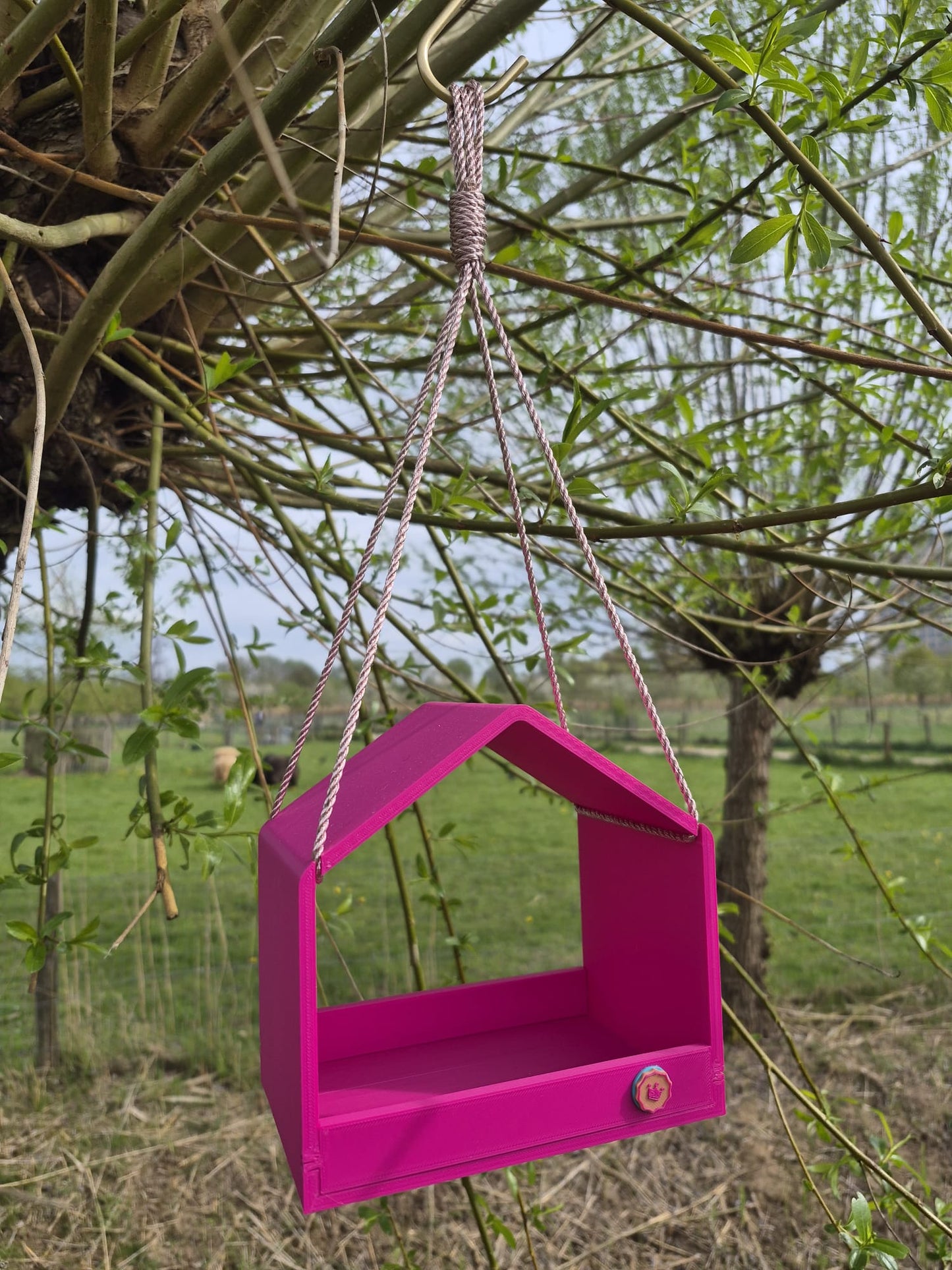 Vogelhuisje Magenta met rosekoord